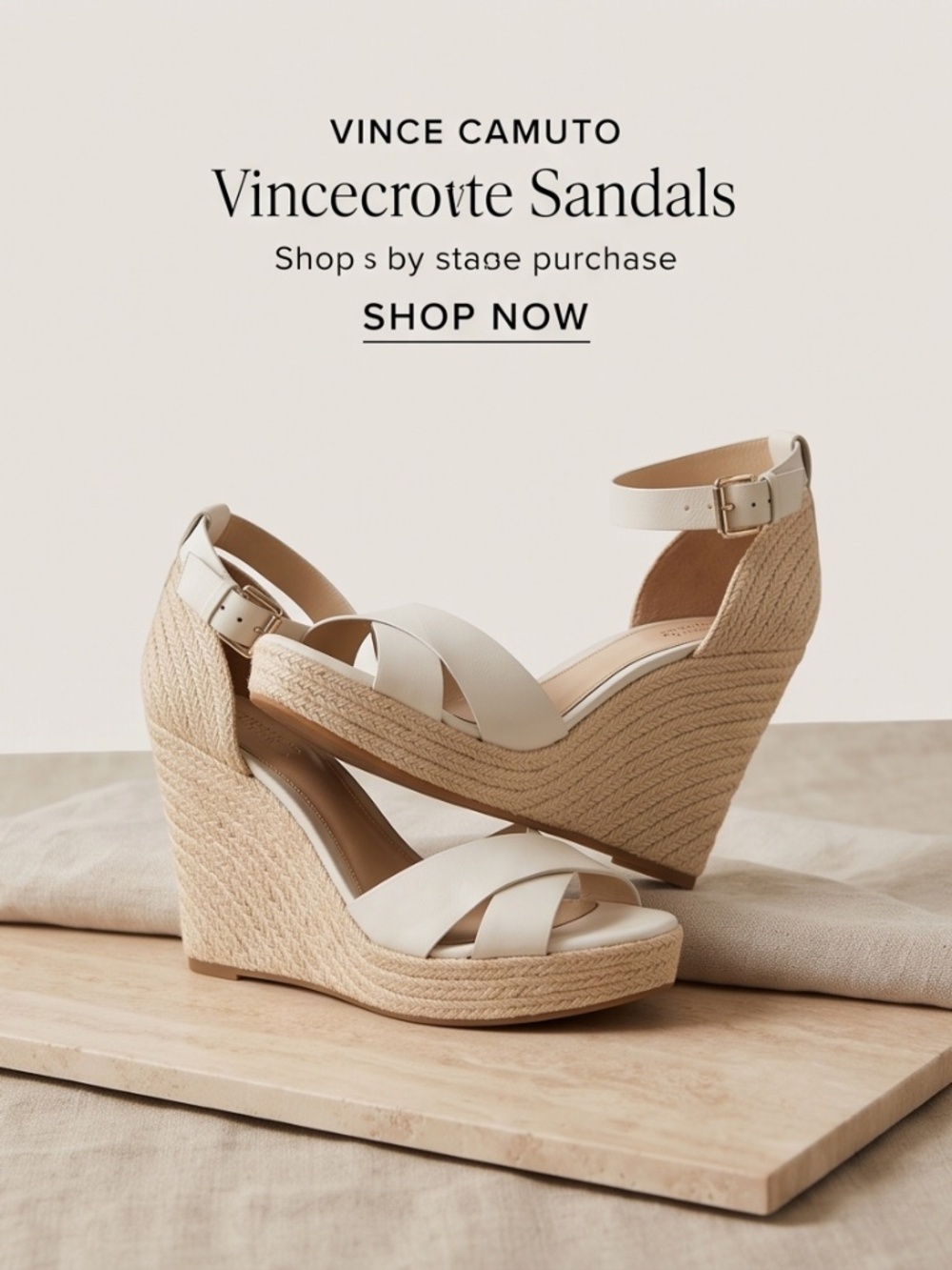 Vince Camuto White Wedge Heel